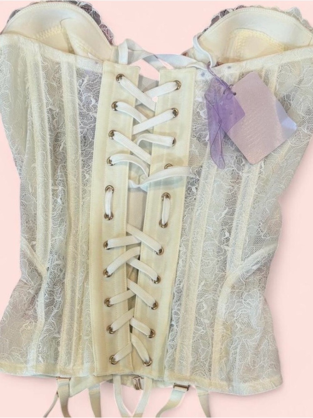 Savage X Fenty White Lace Strapless Corset Bustier - Picture 3 of 3